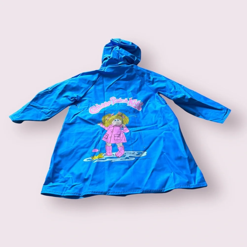 Vintage 1983 Cabbage Patch Kids Doll Pink And Blue Vinyl Raincoat Size 4 - Picture 10 of 13